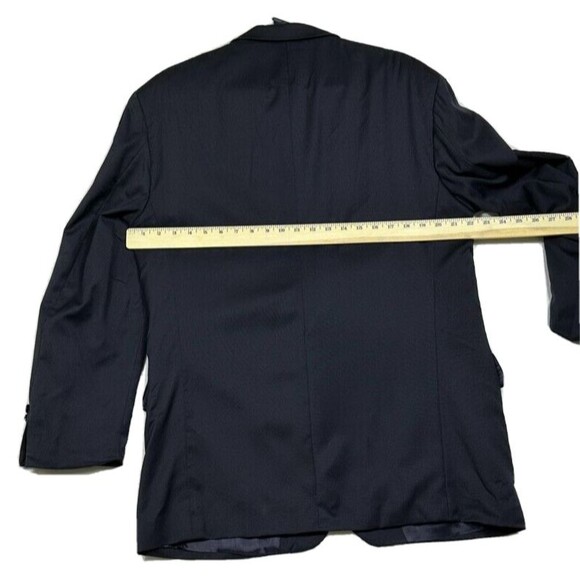 Boss Hugo Boss Blazer Mens 42L Navy Wool Long Sleeve Notch Lapel Two Button - Picture 7 of 14